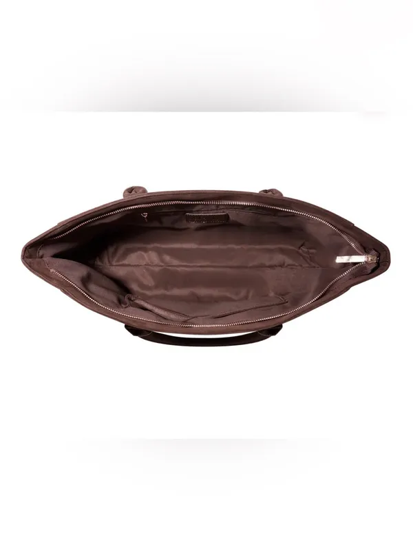 Mali + Lili Faux Suede Tote in Dark Brown $98 Retail NWT - Image 3