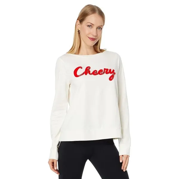 NWOT Lilly‎ Pulitzer Rami Ruby Red Cheery Sweatshirt Beach Preppy Women's Small - Image 8