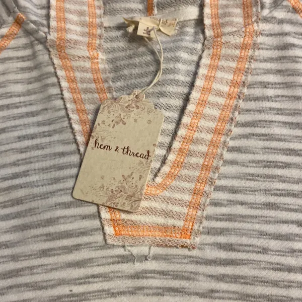 Hem & Thread Anthology Hoodie type too long sleeves silver and orange see photo - Image 11