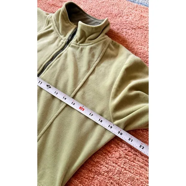 Mirror Image Sage Green Zip Jacket Cozy Cotton Blend Lounge Size M - Image 4