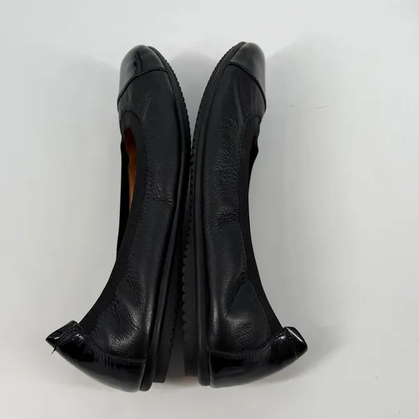 Josef Seibel Size 40 Black Leather Cap Toe Ballet Flats Double Air‎ Reaction - Image 6