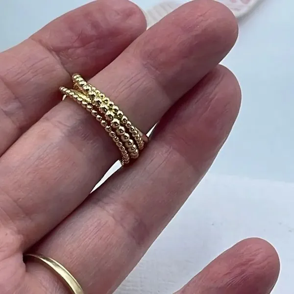 14K vermeil size 8 four rows ring stamped. - Image 3