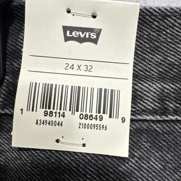 Levi's Premium Women Baggy Dad Straight Leg Mid Rise Jeans 24 Black Side Stripes - Image 6
