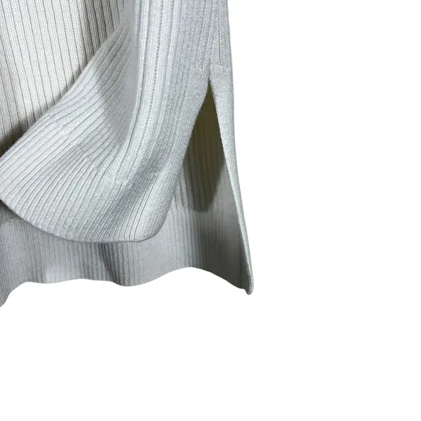 Banana Republic Mock Neck Chevron Ribbed Sweater Tank White Minimalist Size S - Image 4