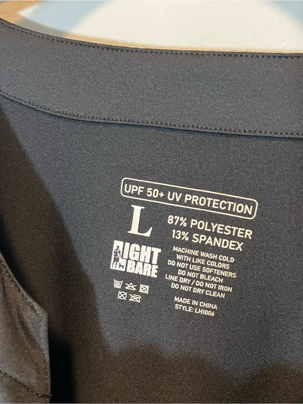 Light Bare UPF 50 UV Protection‎ Dress Athletic Black Large - Image 3