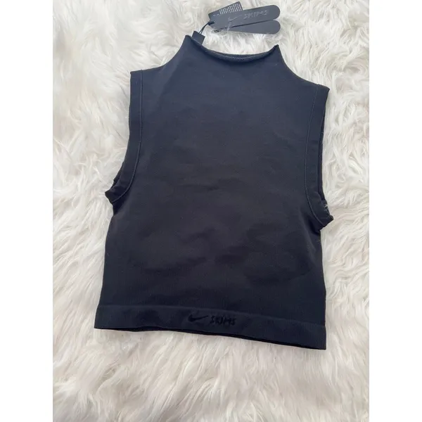 Nike Skims Vintage Seamless Mock Neck Bra Top Obsidian Size XS - Image 6