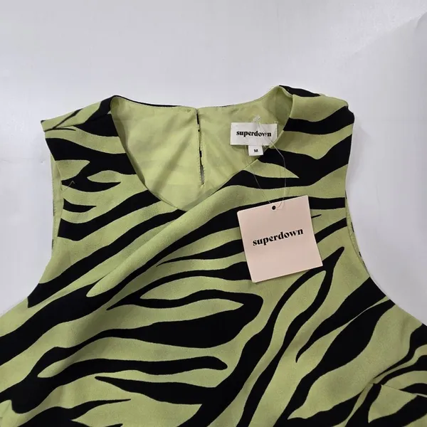 Superdown Ivana Cut Out Maxi in Green Zebra Medium - Image 7
