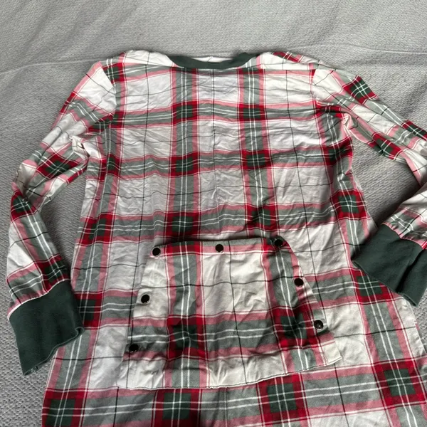 Hearth & Hand Magnolia Holiday Plaid One Piece Union Suit Snap Button Size Large - Image 6