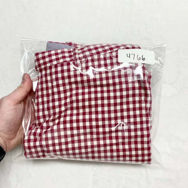 Universal Language Gingham Trousers Womens Size SS Red White Check Cotton‎ Pants - Image 12