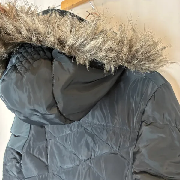 Momo Maternity Black Down Feather Puffer Coat Mid-Length Womens Medium - Image 7