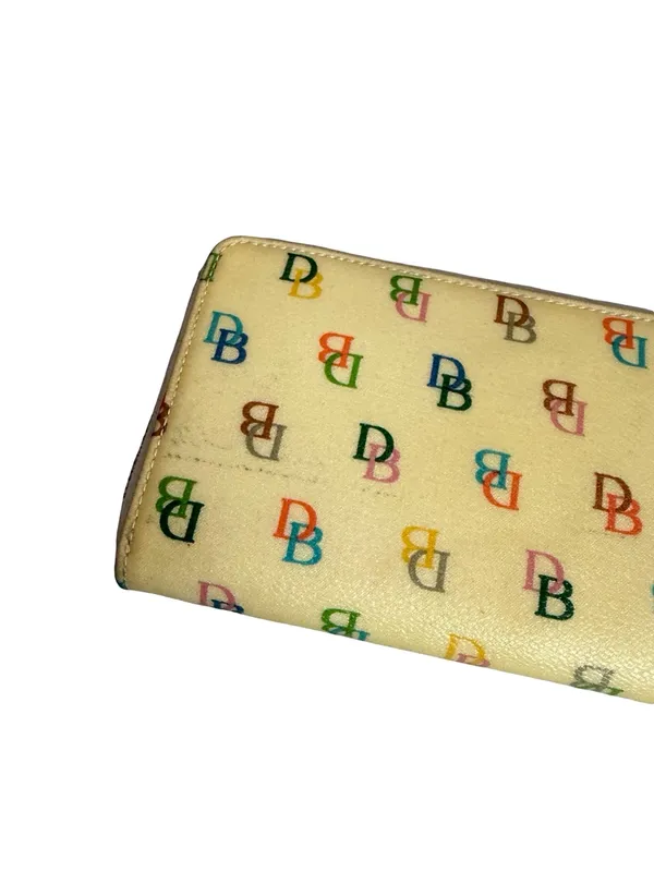 Dooney & Bourke Cream Multicolor Signature Print Zip Around Wallet Women's - Image 2