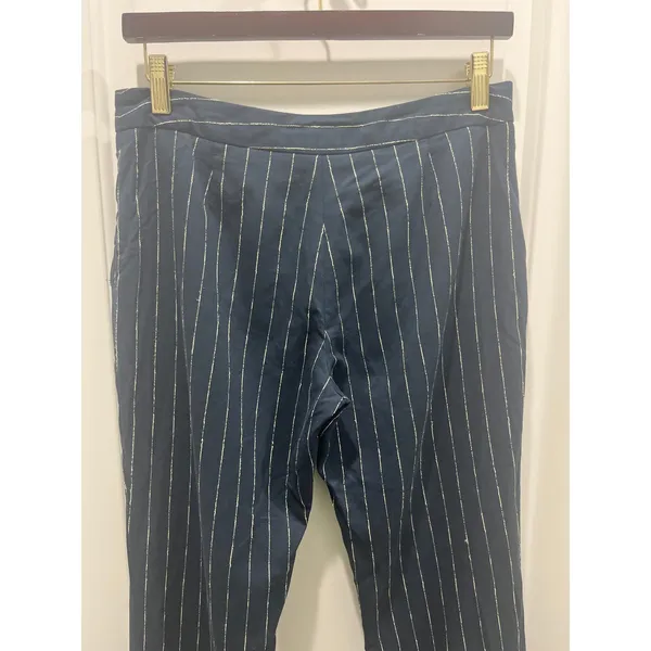 M Missoni Vintage Pinstriped Navy Trousers Sz 6 - Image 5