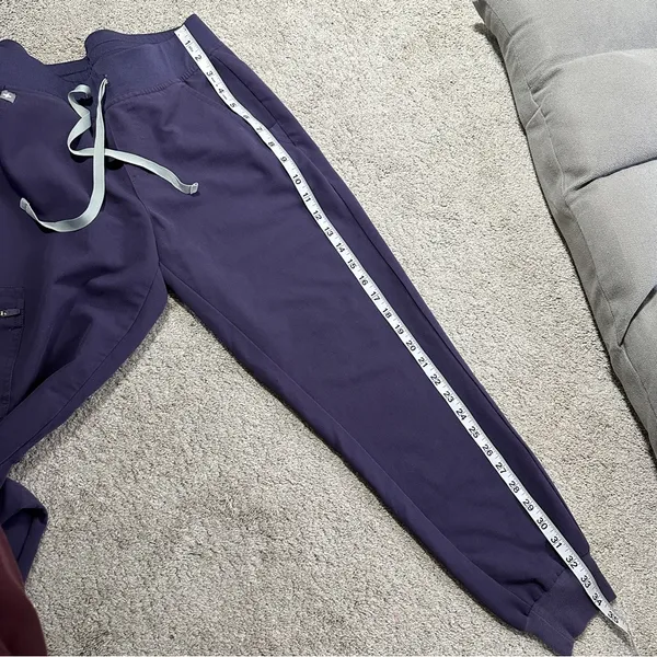 Figs Women’s Zamora Jogger Scrub Pants Pull On Mid Rise in Dark Purple Size S - Image 14