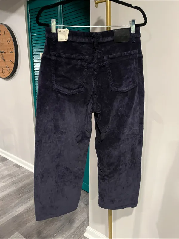 FREE PEOPLE NWT We The Free Deep Trance Dropped Corduroy Jeans / Deep Seas - Image 7