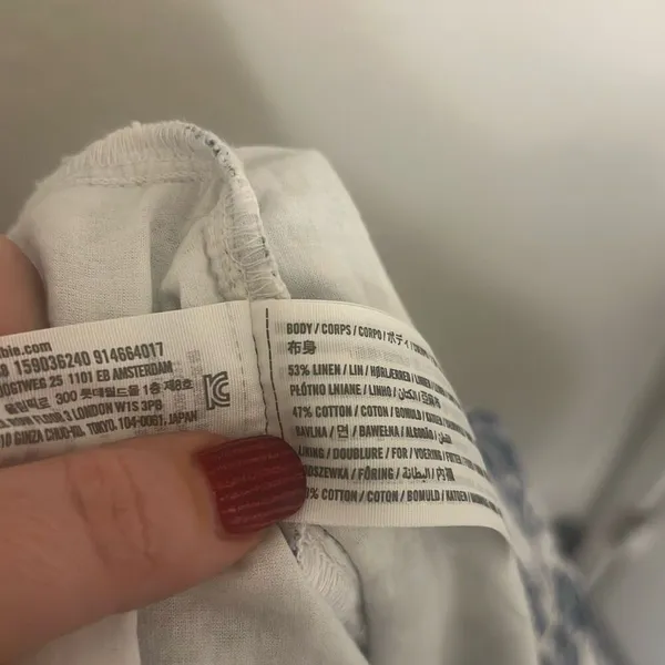 ✨Abercrombie & Fitch Linen-Blend Ruched Squareneck Mini Sz Medium Dress✨ - Image 7