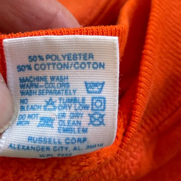 Russell Athletic Orange Auburn University 87 Vintage Pullover Sweatshirt Size L - Image 7