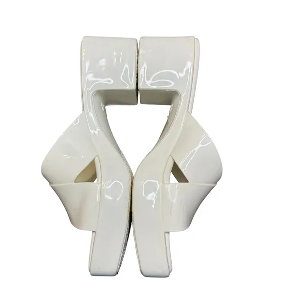 Jeffrey Campbell Shoes Womens Size‎ 10 White Block Heel Slide Sandals Mules - Image 4