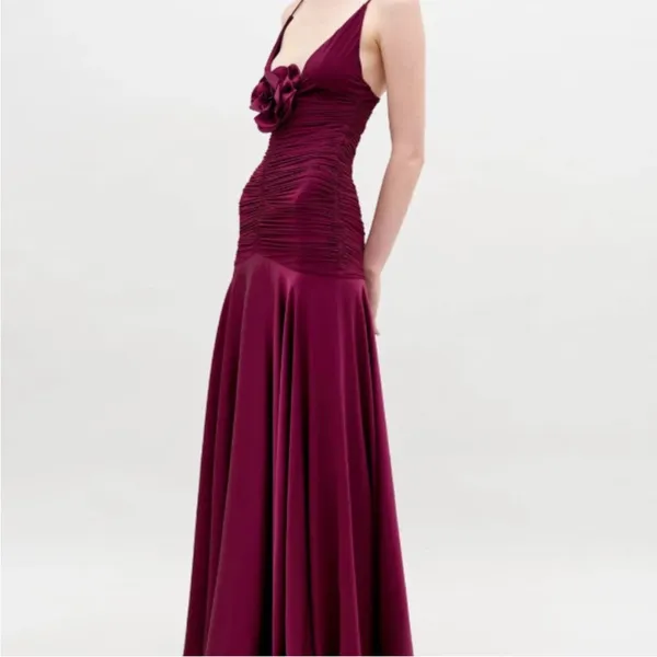 Silvia‎ Tcherassi Sana Dress Burgundy - Image 2