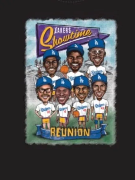 Los Angeles Dodgers 2024 SGA Lakers Showtime Reunion T-Shirt Black - Size M - Image 4
