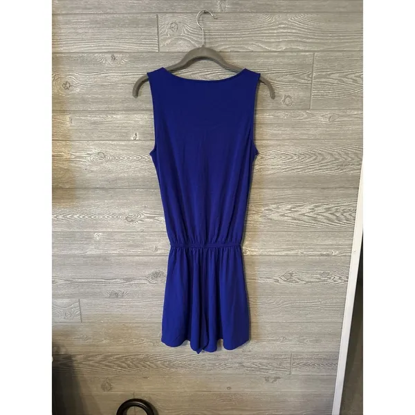 ZENANA Royal Blue Sleeveless Drawstring Waist Romper‎ Women's Size S - Image 5