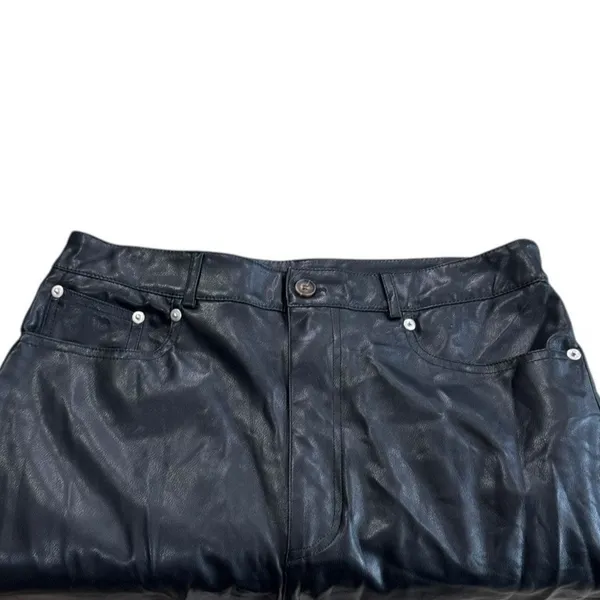 Urban Outfitters Faux Leather Wide Leg Pants Women's 30 High Rise 5 Pocket - Image 8