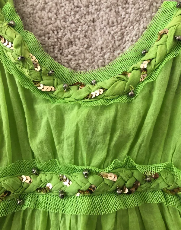 Vintage neon green strap top - Image 3