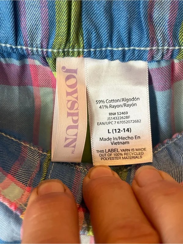 Adorable Plaid Cotton Pastel Pajama Shorts Women’s Large - Image 10