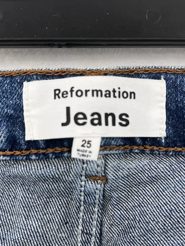 Reformation High-Rise Straight Leg Jeans - Blue 099 - Image 8