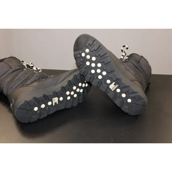 Sorel Whitney Short Lace Boots Womens 9.5 Black Waterproof Winter Snow NL3085 - Image 6