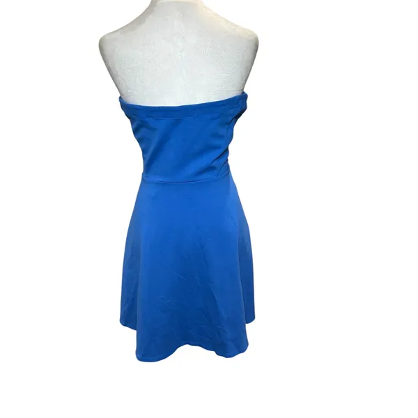Hollister Royal Blue Strapless Skater Skirt Dress Large Corset Top‎ Stretch - Image 4