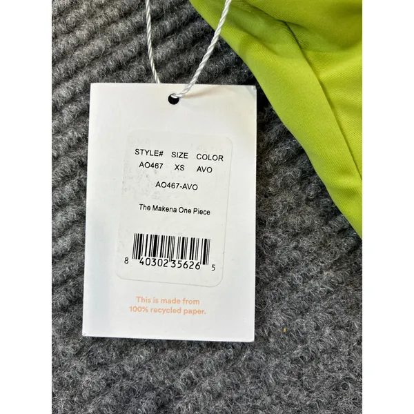 Andie Swim The Makena One Piece Swimsuit Avocado Green Lime Sporty XS AO467 - Image 7