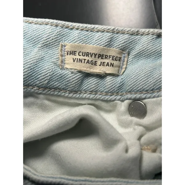Madewell The Curvy Perfect Vintage Jean Light Wash Frayed Hem Denim Size 26‎ - Image 6