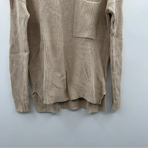 Madewell Thompson Pocket Long Sleeve Oversized Pullover Sweater in Tan Sz XS‎ - Image 4