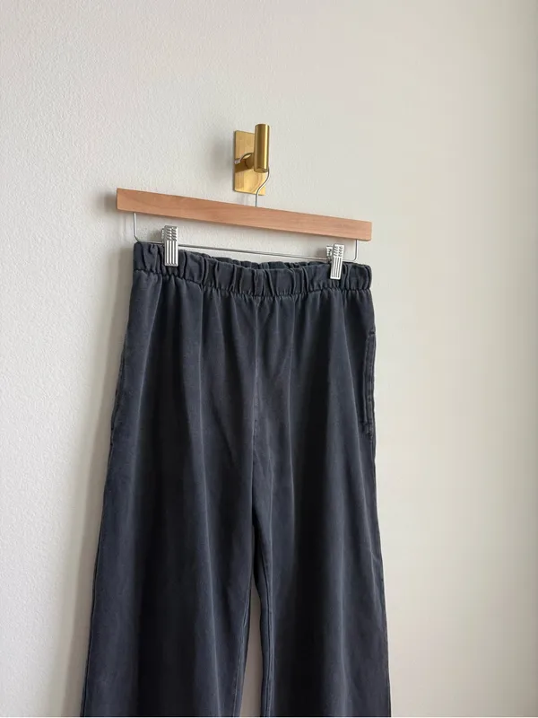 Brandy Melville John Galt Navy Wide Leg Sweatpants One Size - Image 5