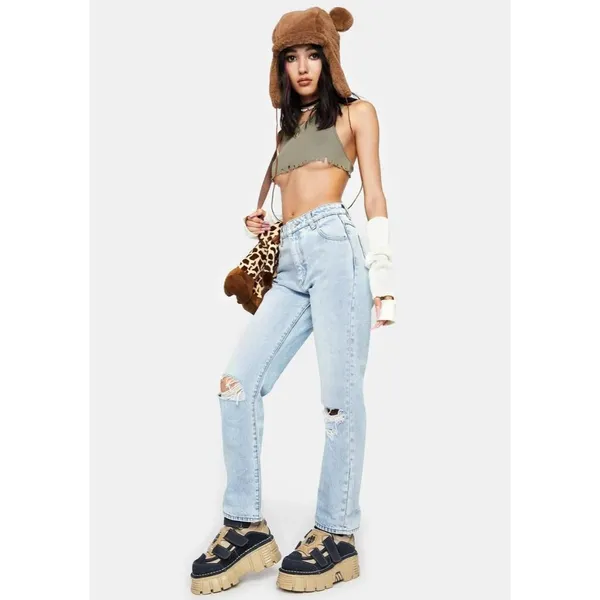 Rolla's Original Straight High Rise Jeans in Sunbleach Worn 28 Womens Denim Pant - Image 9