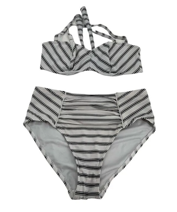 Swimsuits for all scout underwire shirred high waisted bikini set size 10 - Image 6