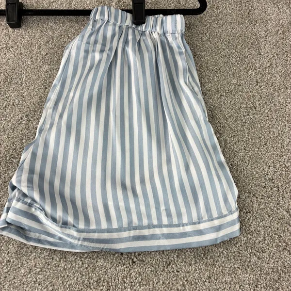 Boohoo Womens Pajama Set Size 2 Blue White Striped Shirt Shorts Sleepwear Lounge - Image 16