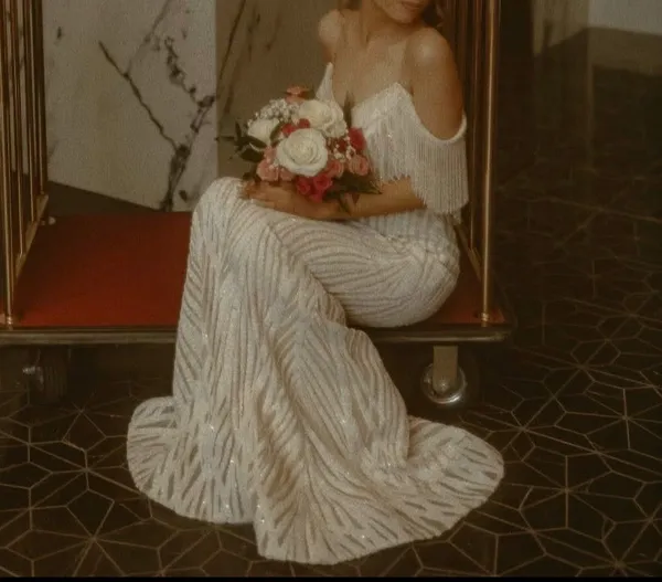 Ashley Lauren Ivory Prom Dress - Image 2