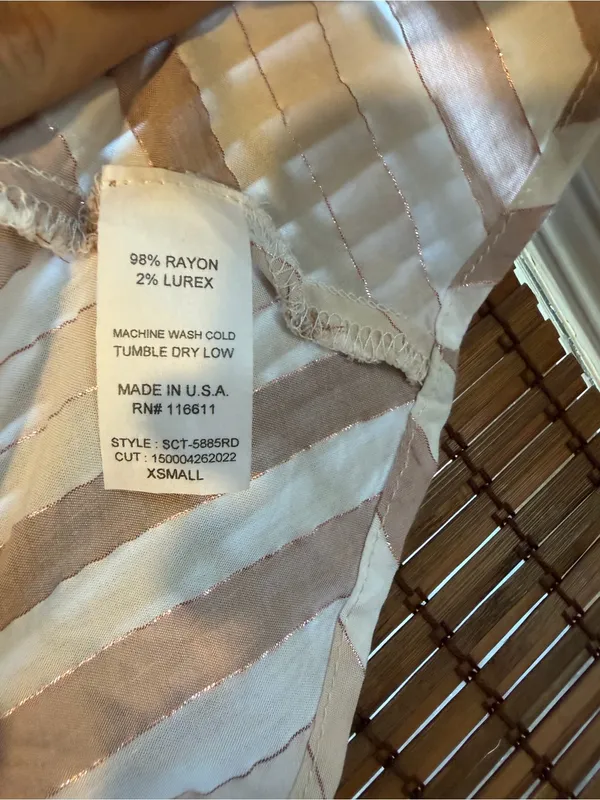 Anthropologie Self Contrast Chevron Metallic Stripe Cami Top XS NWOT - Image 4