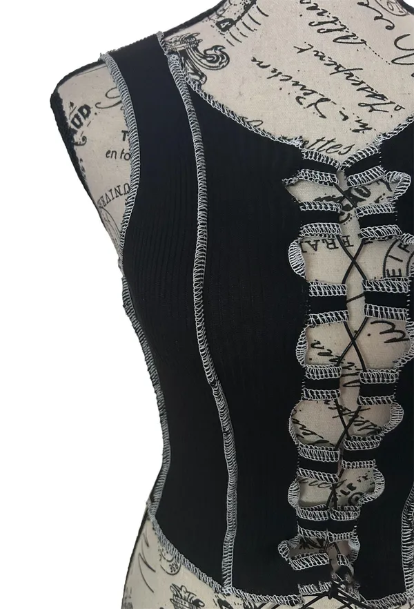 Brand New Black Peekaboo Top Size L - Image 3