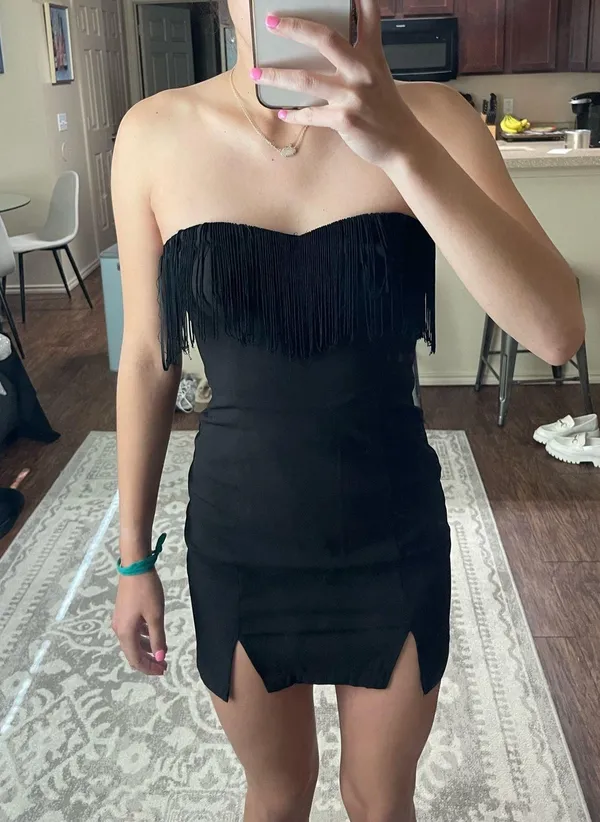 Black strapless dress - Image 2