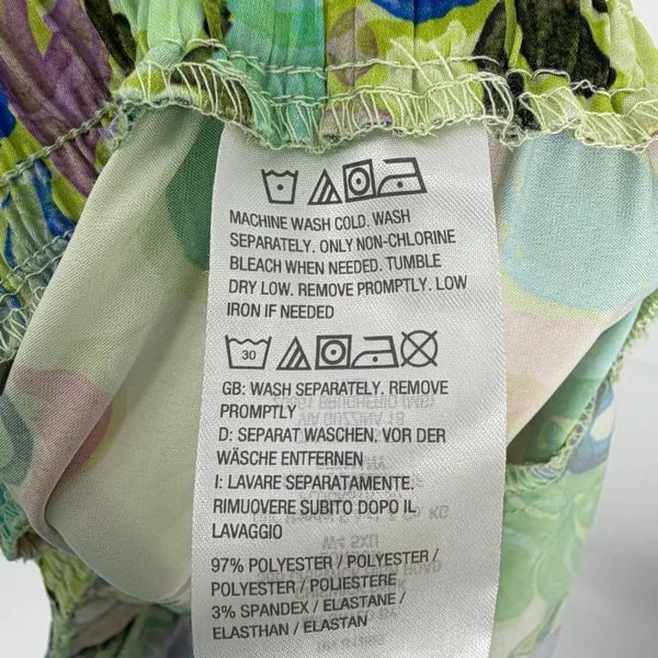 Susan‎ Graver Paisley Print Wide Leg Elastic Waist Pants Multi-Color Tropical L - Image 4