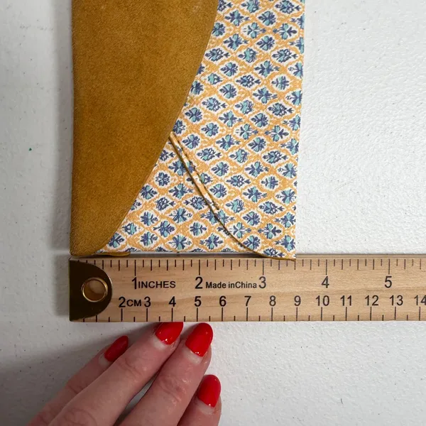 Anthropologie Georgia Penil Pouch Envelope Clutch Mustard Yellow Suede Boho Bag - Image 14