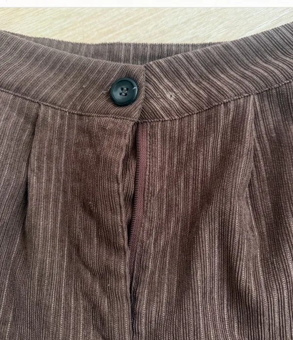 SHEIN Brown Ribbed High-Waisted Wide-Leg Pants Size M / US 6 - Image 4