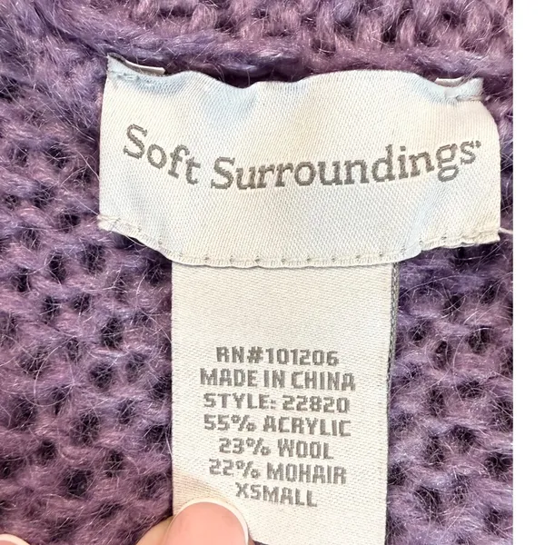 Soft Surroundings Telluride Topper XS Purple Mohair Wool Oversized Long Cardigan - Image 7