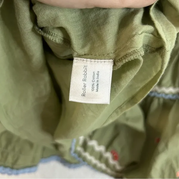 Roller Rabbit Ocaso Ashton Skirt Womens Size 36” XXS Green Fruit Shrimp Spritz - Image 7