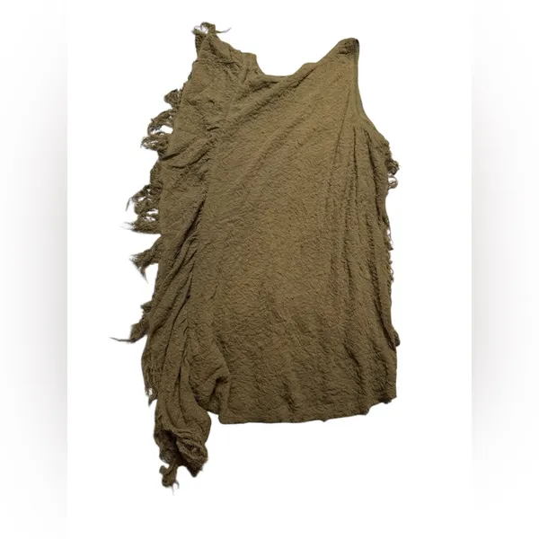 🌿 Free People Treat Me Tender Frayed Tank Top 🪶 Olive‎ Green Medium - Image 5