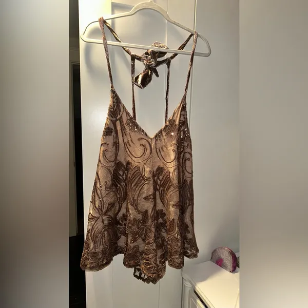 Free People NWT Swingin' It Romper In Weathered Rose - Image 3