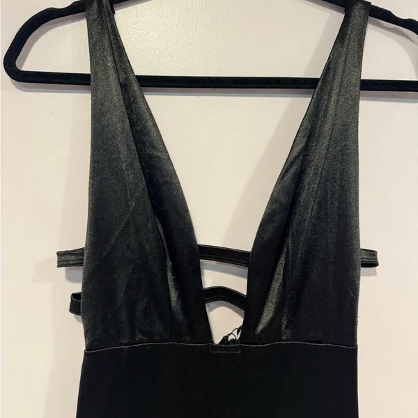 NWT Hello Molly Luxe Dance satin maxi dress‎ in black - Image 3