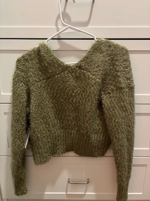 PacSun Olive Green Fuzzy Cardigan - Image 2